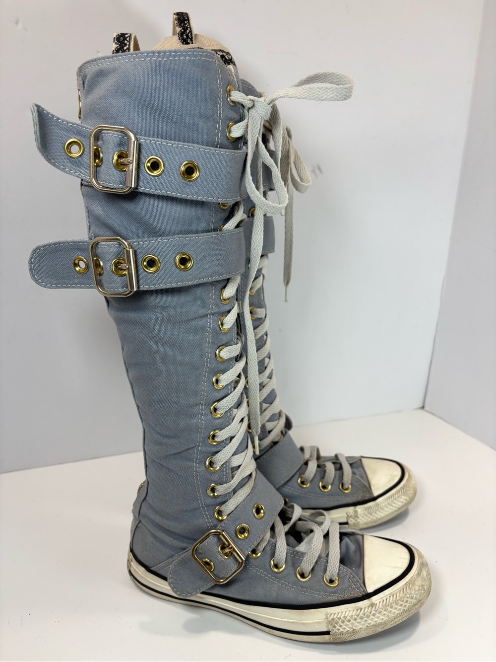 Converse Chuck Taylor All Star XXHi Buckles Knee-High Boots Blue Women 5.5 Y2K - Picture 3 of 12